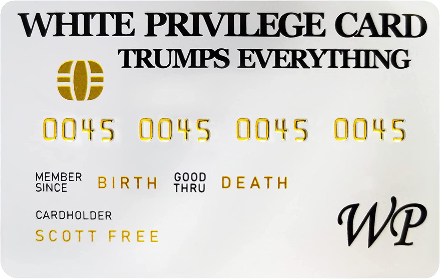 Send a Voice Message to get your FREE White Privilege Card!